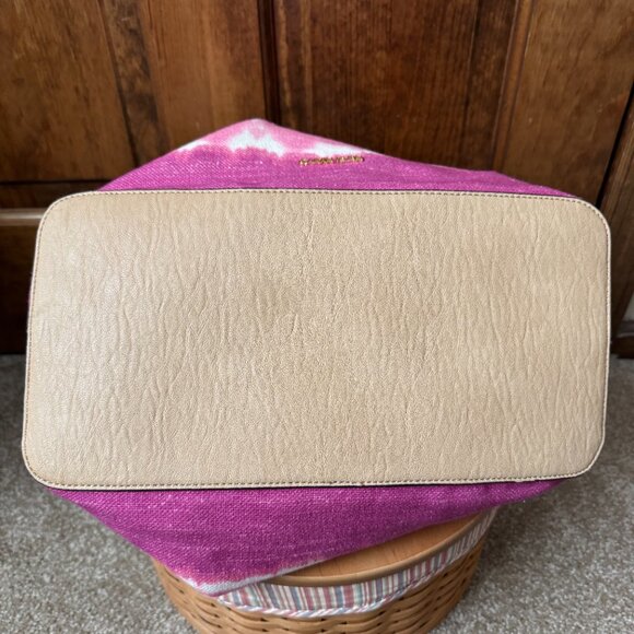 Calvin Klein Reversible Tote Bag - (1) Yellow, Ivory, Pink & Fuchsia & (2) Tan - Picture 9 of 14